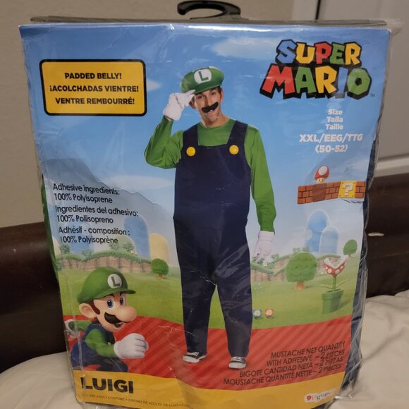 Disguise Men's Luigi Deluxe Adult Costume, Green, XXL - Picture 2 of 6